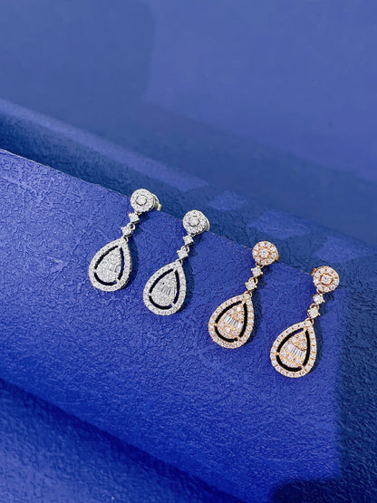 18K Diamond Water Drop Earring