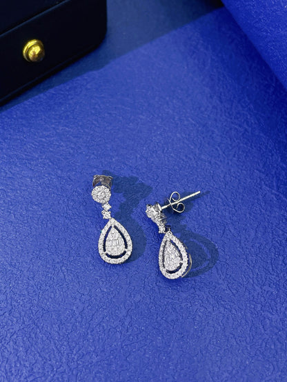 18K Diamond Water Drop Earring