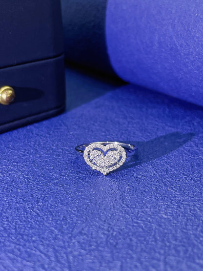 18K Diamond Heart Ring