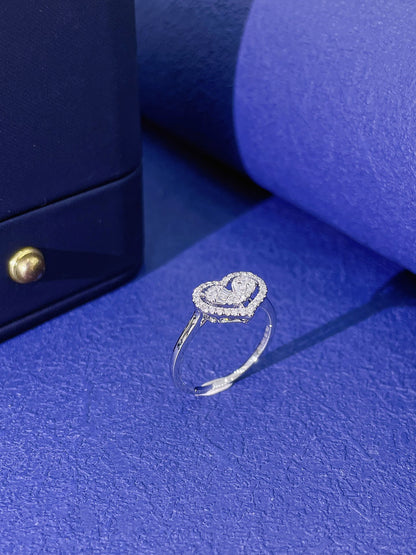 18K Diamond Heart Ring