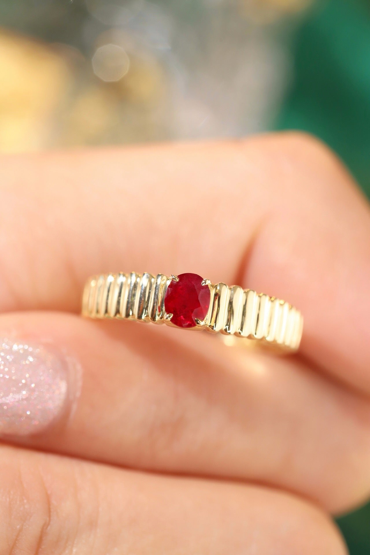 18K Ruby Gemstone Ring