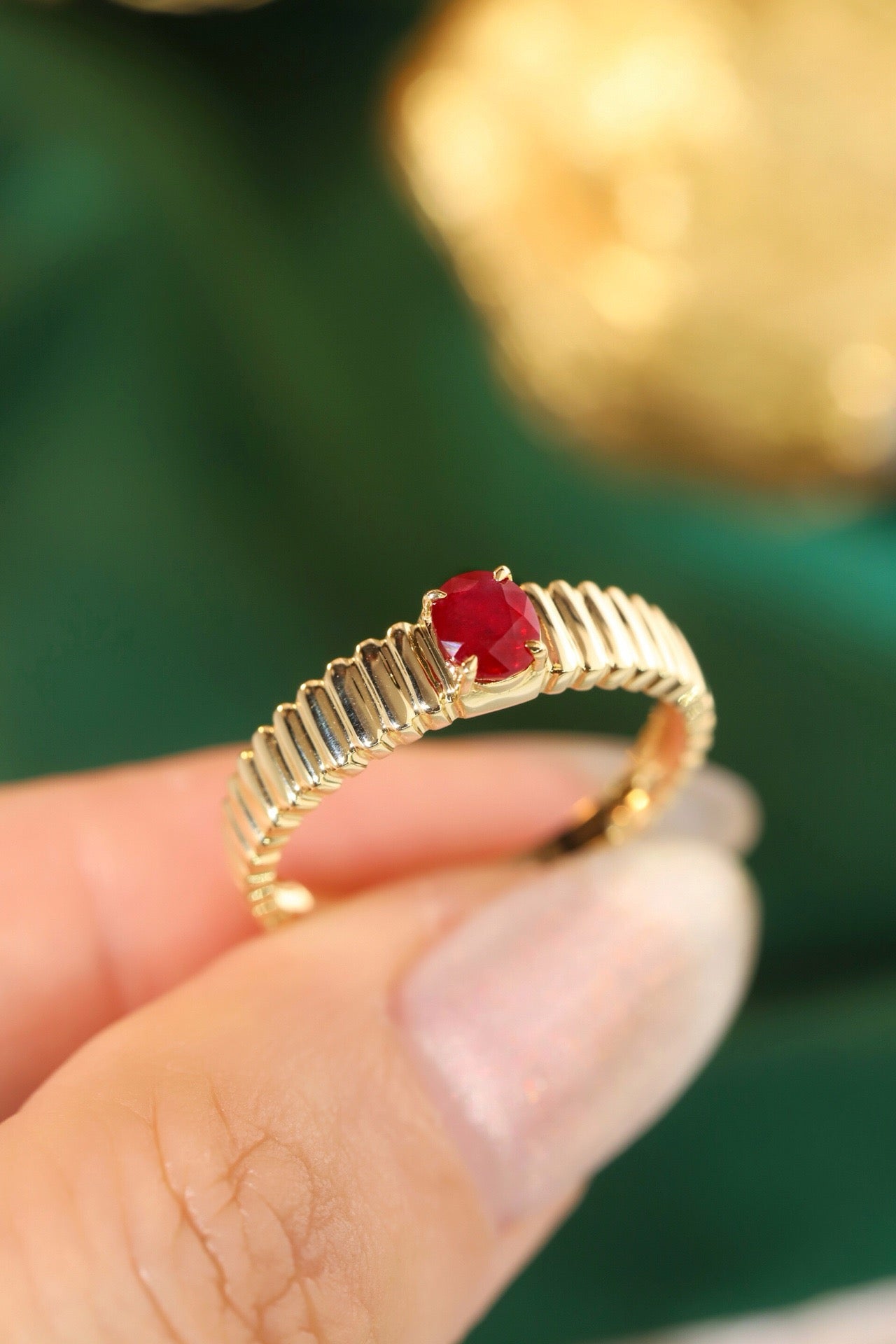 18K Ruby Gemstone Ring