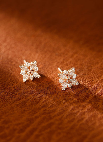 18K Diamond Snowflake Earring