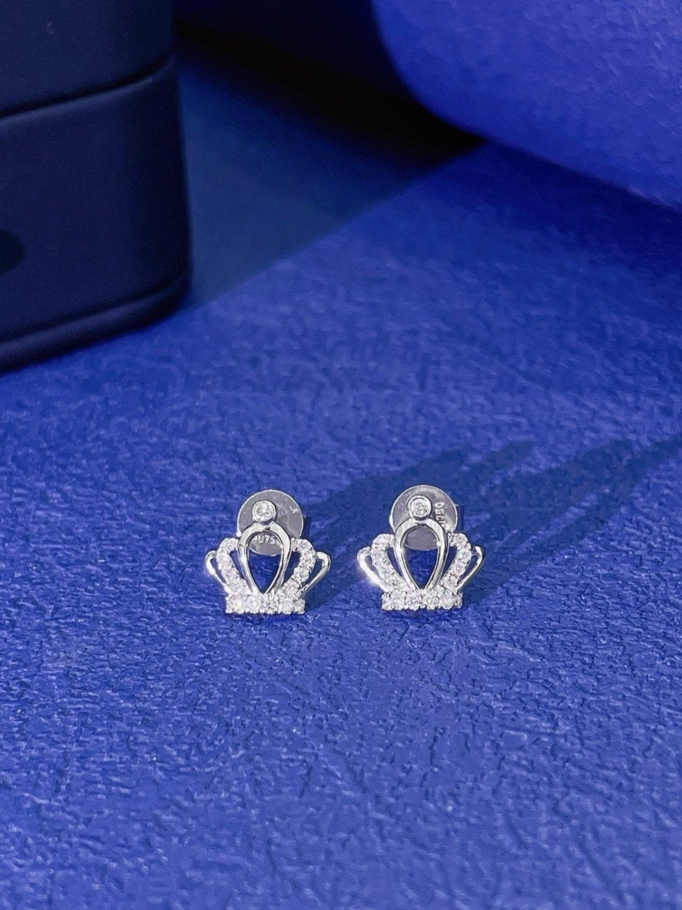 18K Diamond Crown Earring