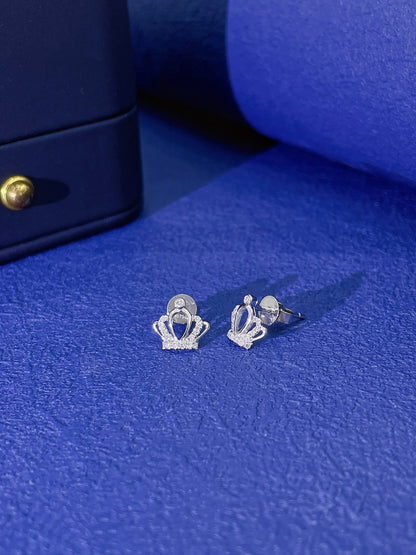 18K Diamond Crown Earring