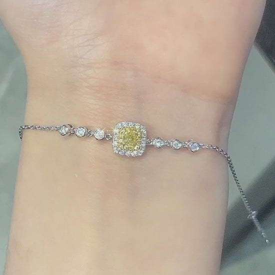 18K Gold Yellow Diamond Bracelet