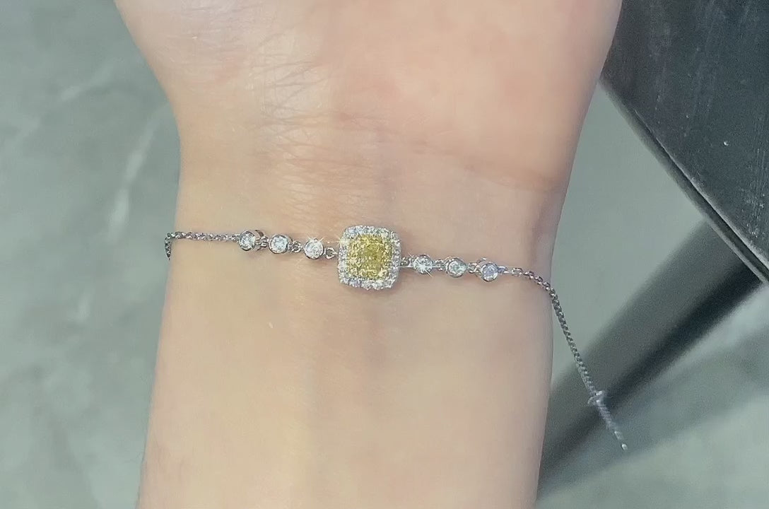 18K Gold Yellow Diamond Bracelet