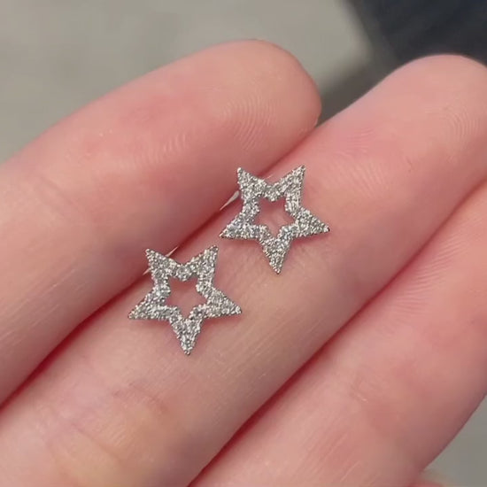 18K Diamond Star Earring