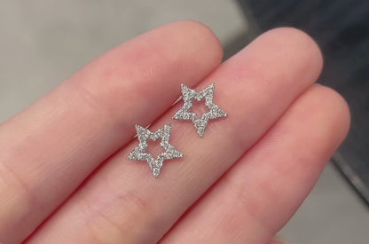 18K Diamond Star Earring