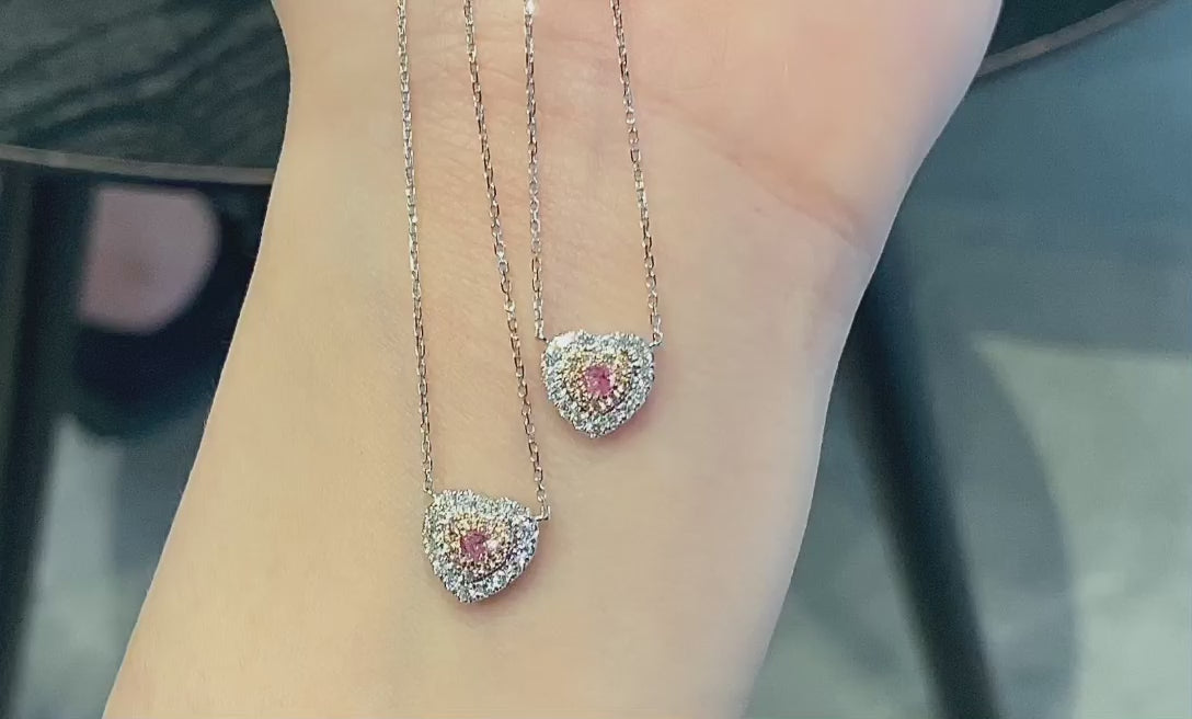 18K Pink Diamond Heart Necklace