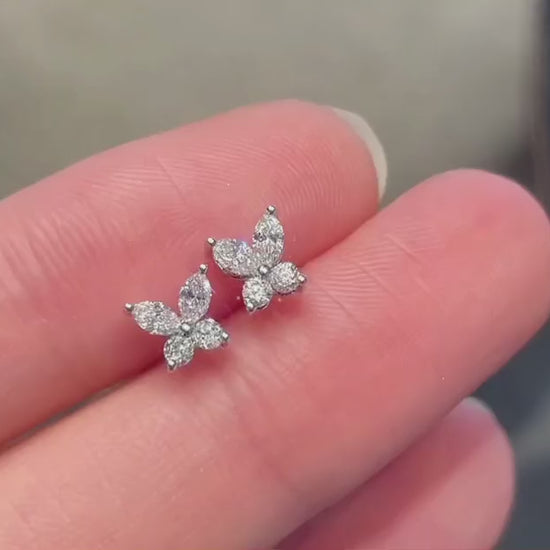 18K Diamond Butterfly Earring