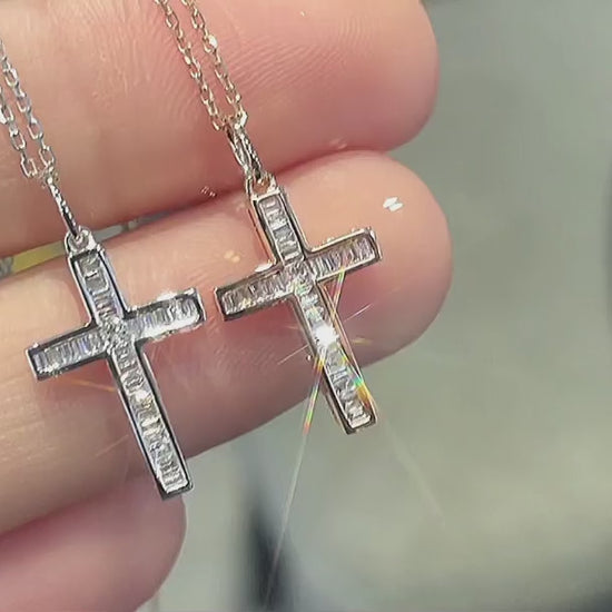 18K Diamond Cross Necklace