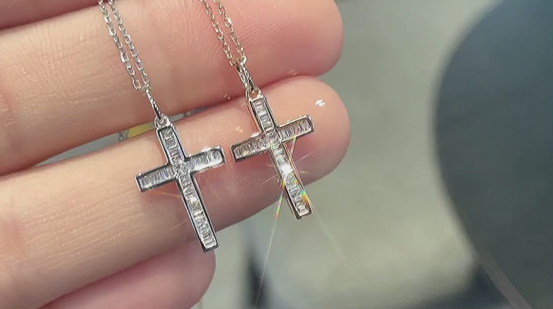 18K Diamond Cross Necklace