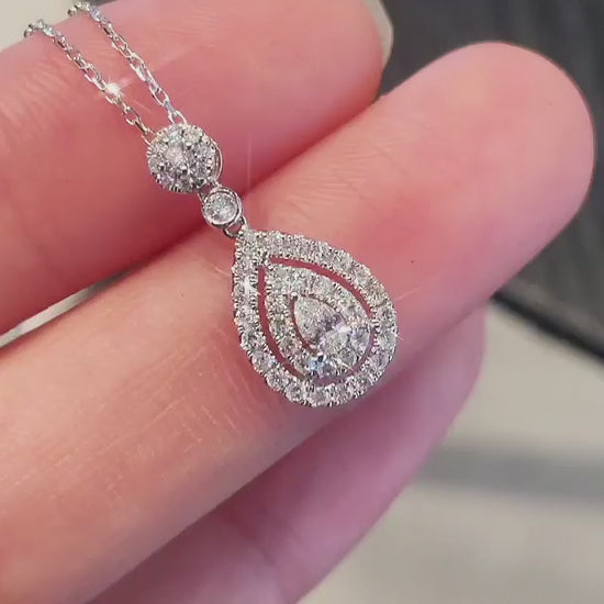 18K Diamond Water Drop Necklace