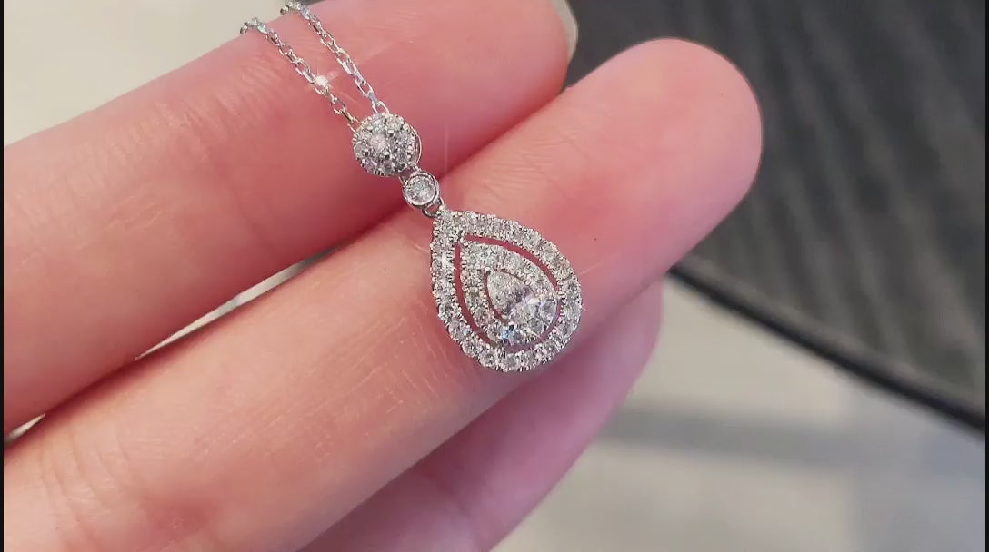 18K Diamond Water Drop Necklace