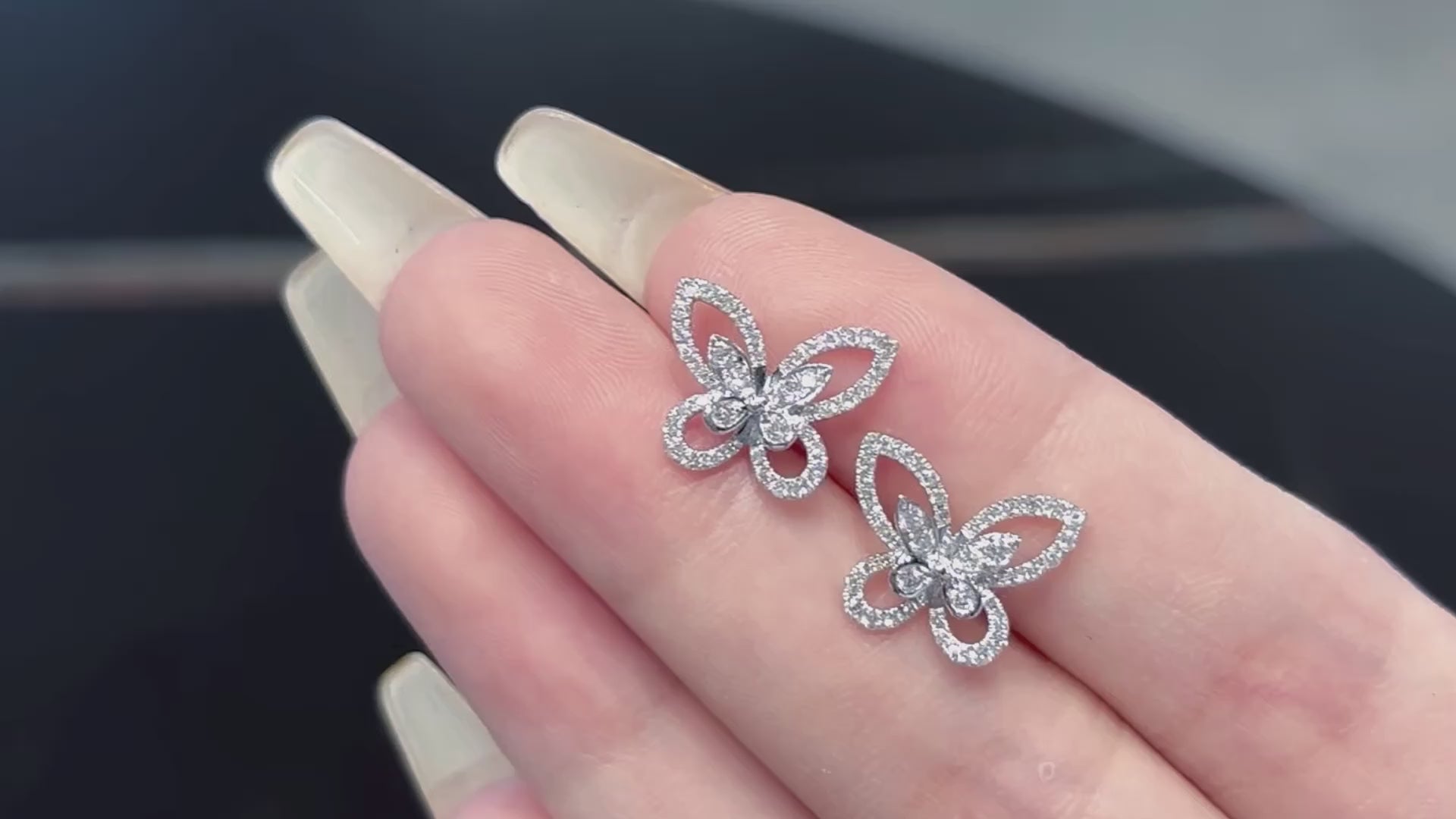 18K Diamond Butterfly Earring