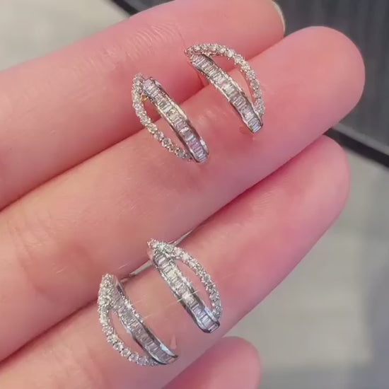 18K Diamond Loop Earring