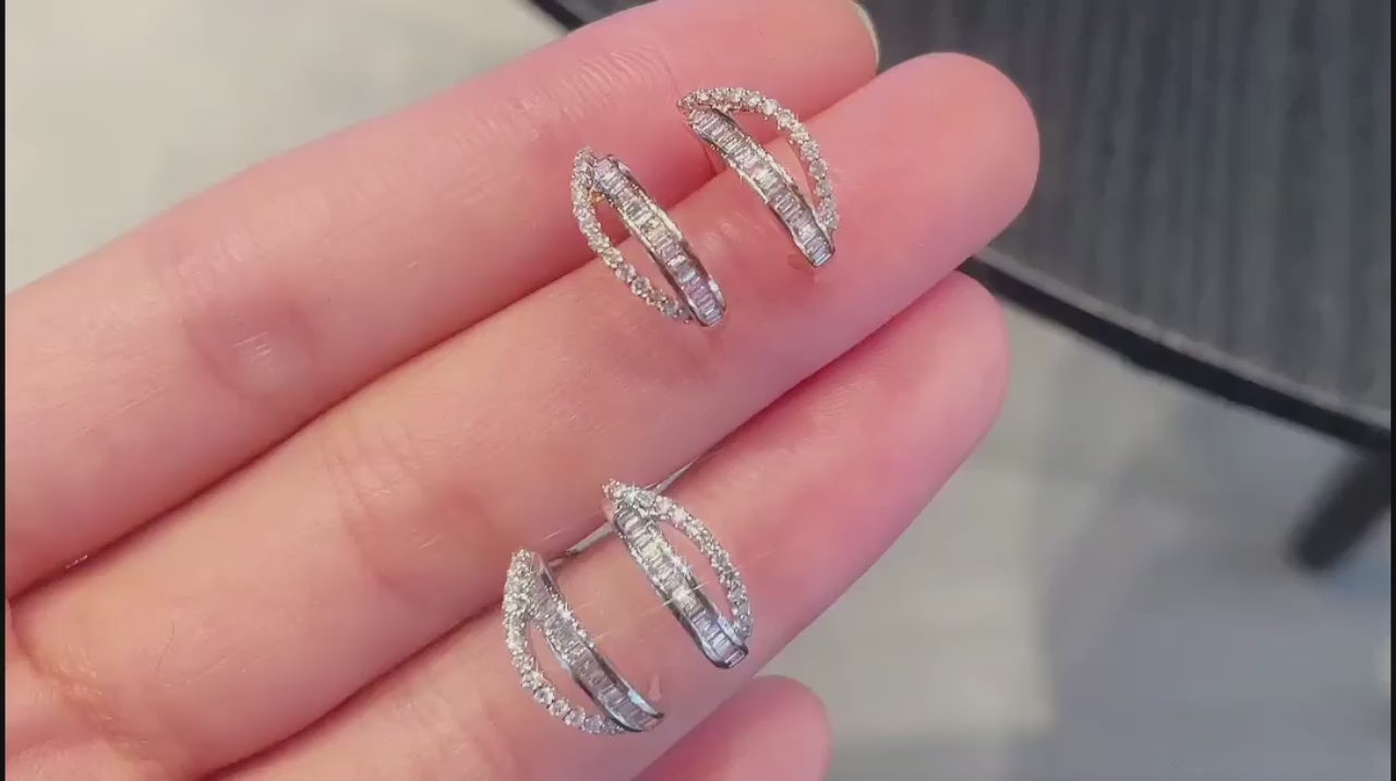 18K Diamond Loop Earring