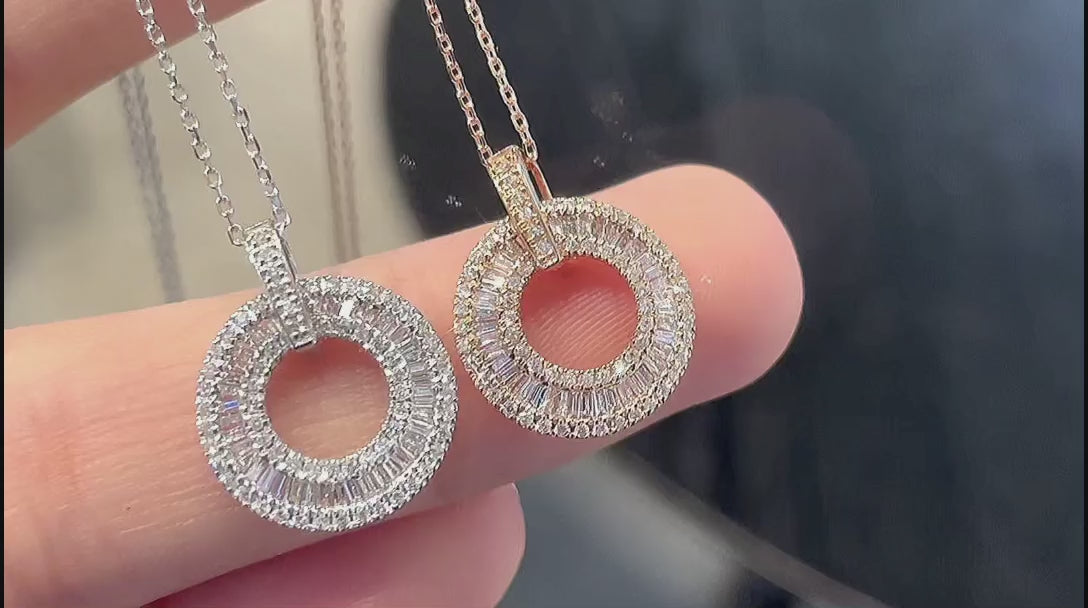 18K Diamond Circle Necklace