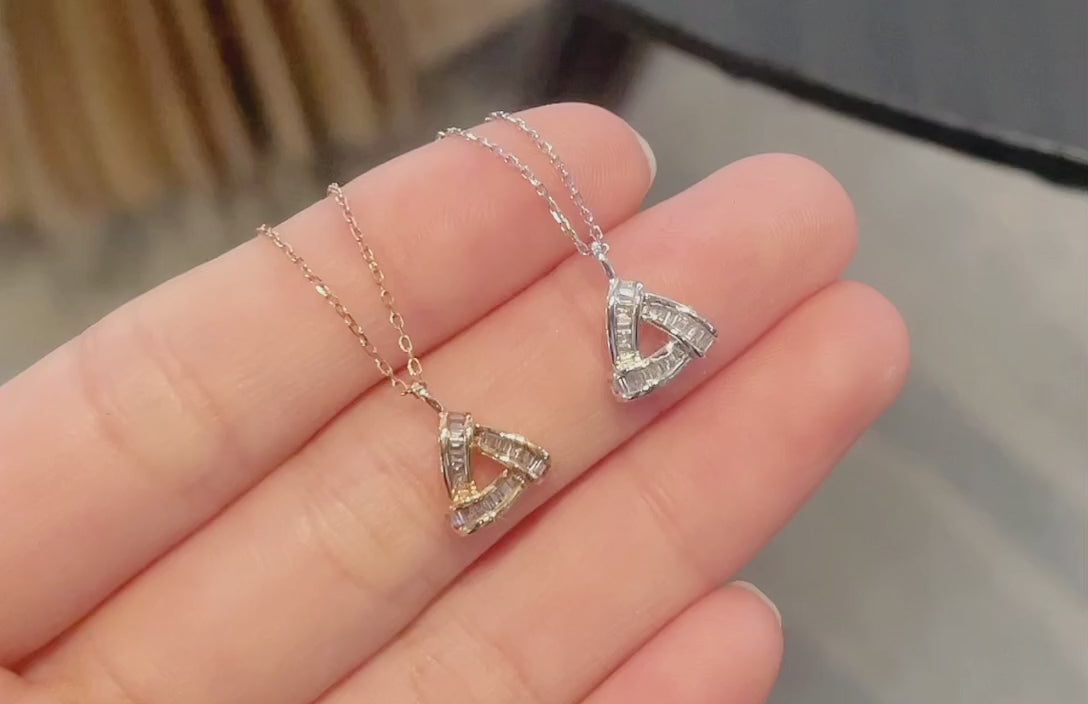 18K Diamond Triangle Necklace