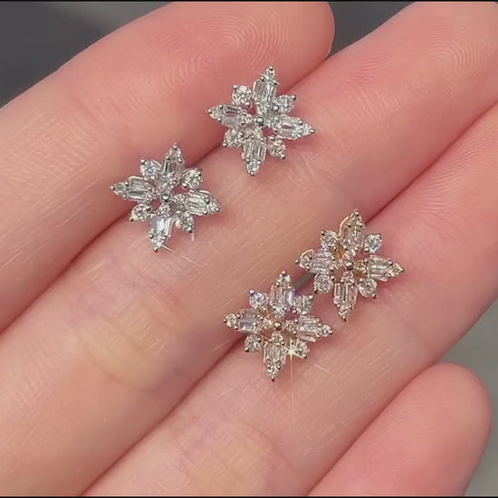 18K Diamond Snowflake Earring