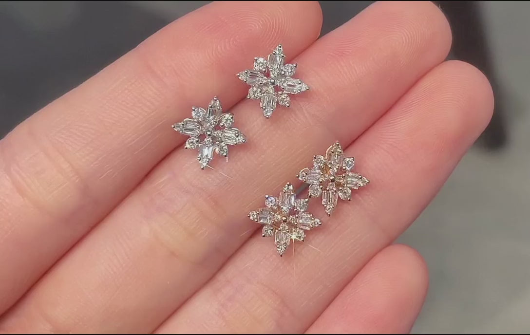 18K Diamond Snowflake Earring