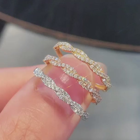 18K Diamond Rope Ring