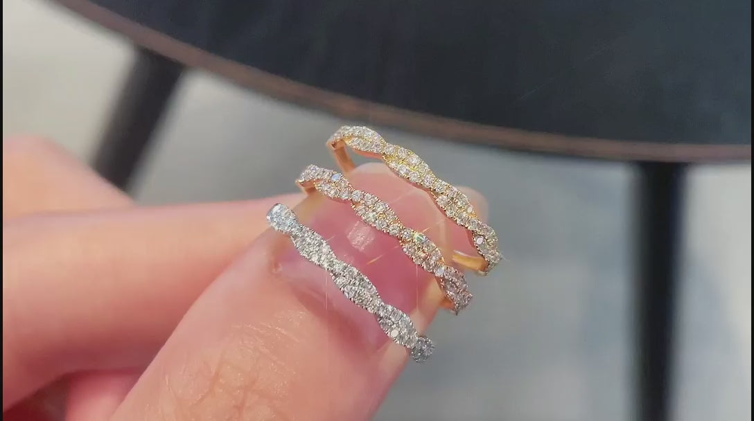 18K Diamond Rope Ring