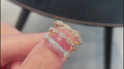 18K Diamond Rope Ring