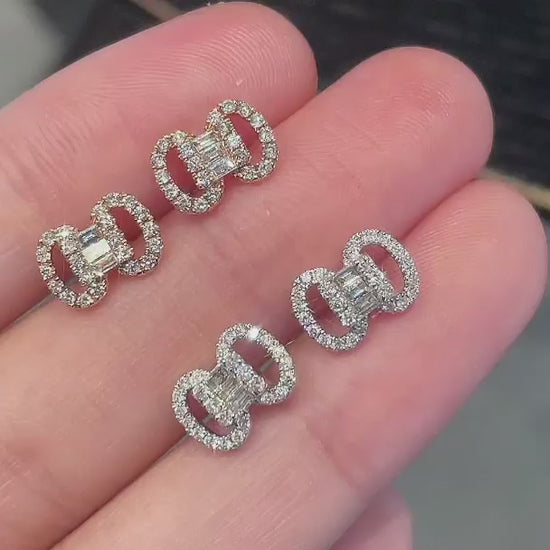 18K Diamond Lucky Eight Earring