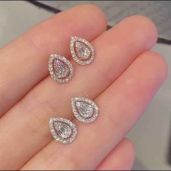 18K Diamond Water Drop Earring