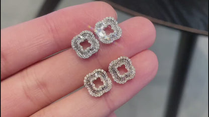 18K Diamond Four-Leaf Earring