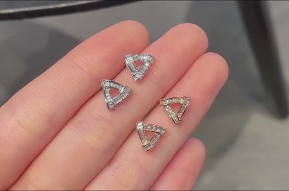 18K Diamond Triangle Earring